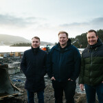 Hans Marius Martinsen of Marel with Ole Martin Strømsnes and Henning Bjørge of Mathias Bjørge at the new factory site
